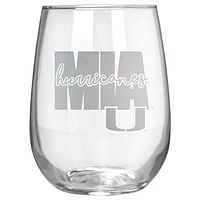 Miami Hurricanes Etched 17oz. City Stemless Wine Glass