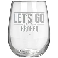 Seattle Kraken Etched 17oz. Rally Cry Stemless Wine Glass