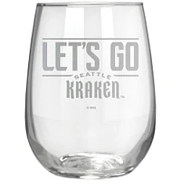 Seattle Kraken Etched 17oz. Rally Cry Stemless Wine Glass