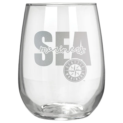 Seattle Mariners Etched 17oz. City Stemless Wine Glass