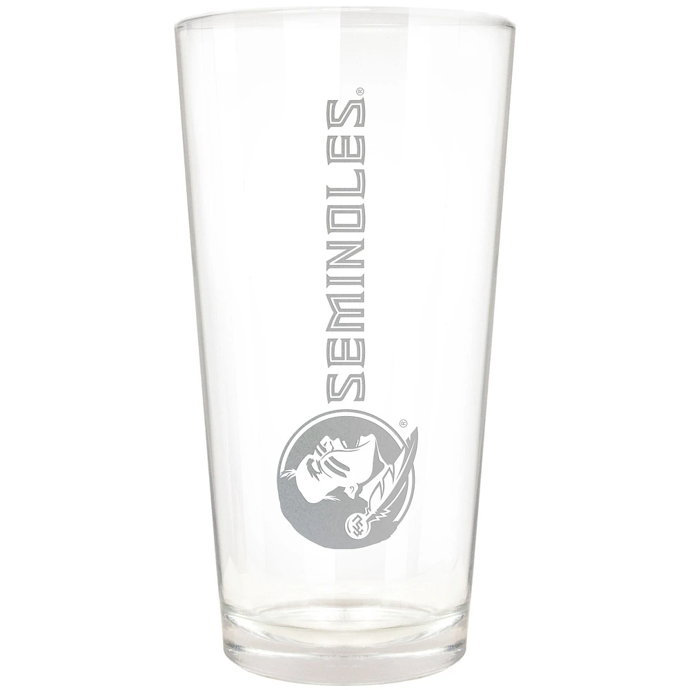 Florida State Seminoles Etched 16oz. Vertical Rally Cry Pint Glass