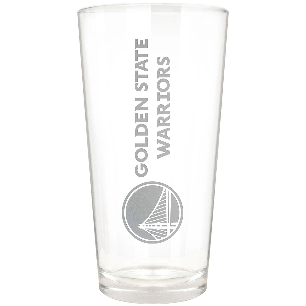 Golden State Warriors Etched 16oz. Vertical Rally Cry Pint Glass