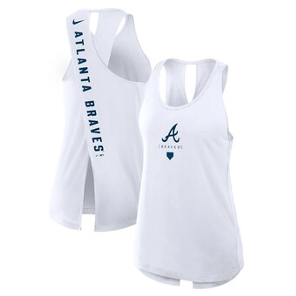 Women's Nike White Atlanta Braves Team Crossback Tank Top