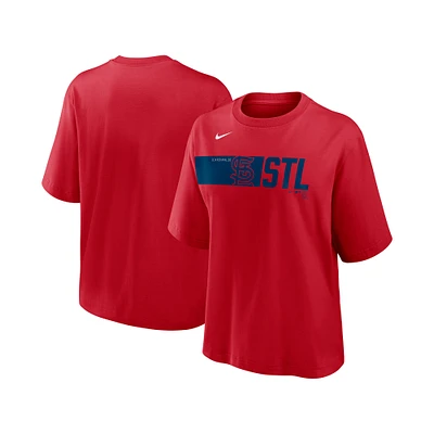 Women's Nike  Red St. Louis Cardinals Knockout Boxy T-Shirt