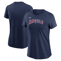 Women's Nike  Navy Los Angeles Angels Wordmark T-Shirt