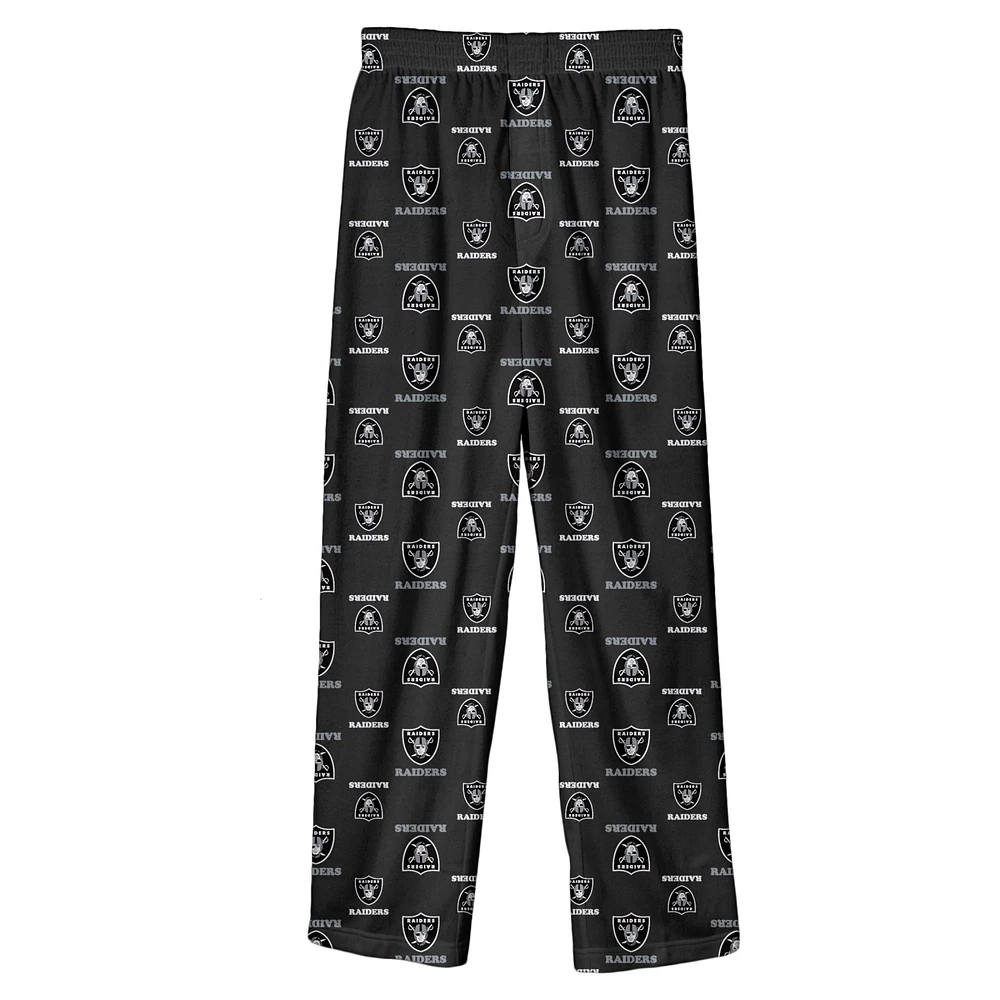 Youth Black Las Vegas Raiders Team Color Printed Pajama Pants