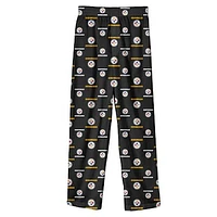 Youth Black Pittsburgh Steelers Team Color Printed Pajama Pants