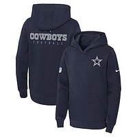 Youth Nike Navy Dallas Cowboys Club Fleece Pullover Hoodie