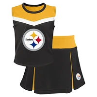 Girls Youth Black Pittsburgh Steelers Spirit Two-Piece Cheerleader Set