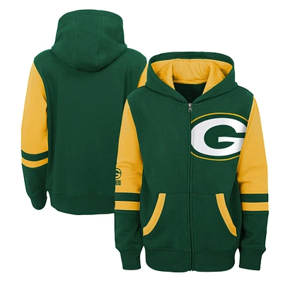 Preschool Green Green Bay Packers Stadium Colorblock Full-Zip Hoodie