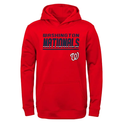 Youth Red Washington Nationals Headliner Performance Pullover Hoodie