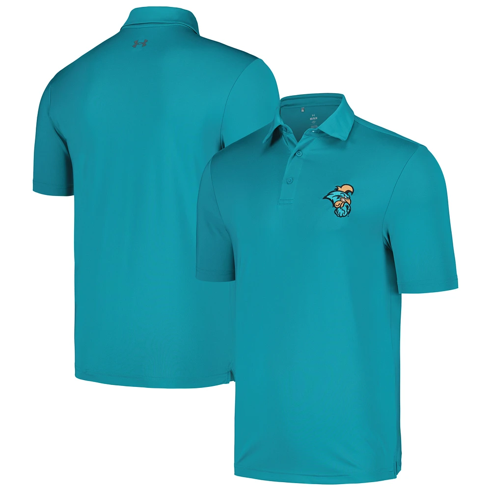 Men's Under Armour Teal Coastal Carolina Chanticleers Tee To Green Polo