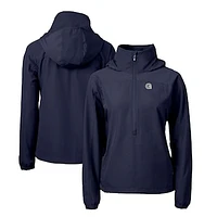 Women's Cutter & Buck  Navy Georgetown Hoyas Charter Eco Recycled Half-Zip Anorak Jacket