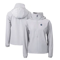 Women's Cutter & Buck  Gray Georgetown Hoyas Charter Eco Recycled Half-Zip Anorak Jacket