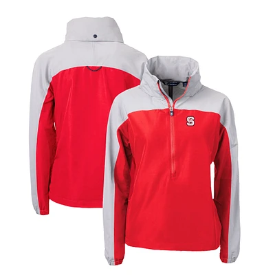 Women's Cutter & Buck NC State Wolfpack Charter Eco Recycled Half-Zip Anorak Jacket