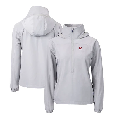 Women's Cutter & Buck Rutgers Scarlet Knights Charter Eco Recycled Half-Zip Anorak Jacket