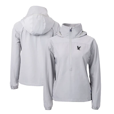 Women's Cutter & Buck  Gray Embry Riddle Eagles Charter Eco Recycled Half-Zip Anorak Jacket