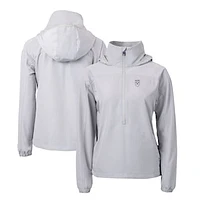 Women's Cutter & Buck  Gray Emory Eagles Charter Eco Recycled Half-Zip Anorak Jacket
