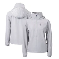 Women's Cutter & Buck  Gray Emory Eagles Charter Eco Recycled Half-Zip Anorak Jacket