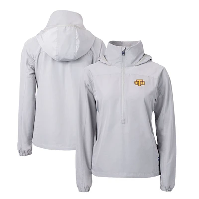 Women's Cutter & Buck  Gray Tennessee Tech Golden Eagles Charter Eco Recycled Half-Zip Anorak Jacket