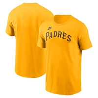 Men's Nike Gold San Diego Padres Cooperstown Wordmark T-Shirt