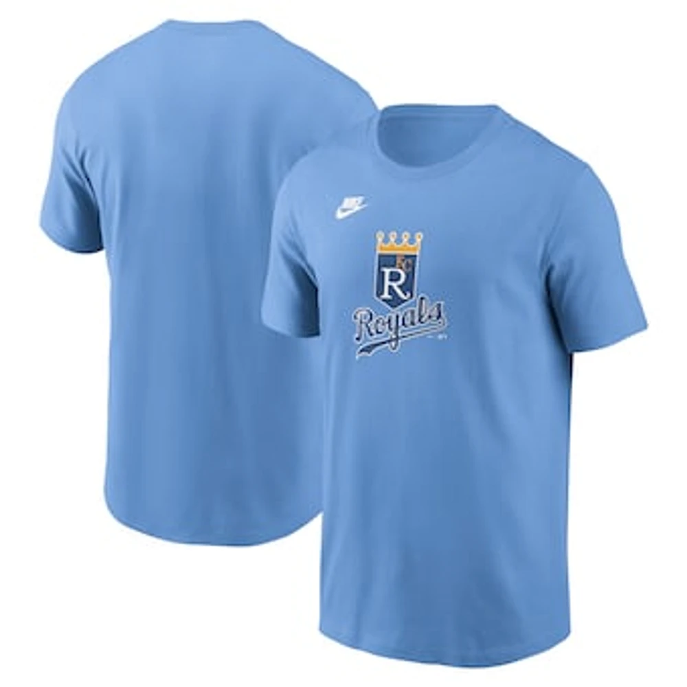 Men's Nike Light Blue Kansas City Royals Cooperstown Collection Team Logo T-Shirt