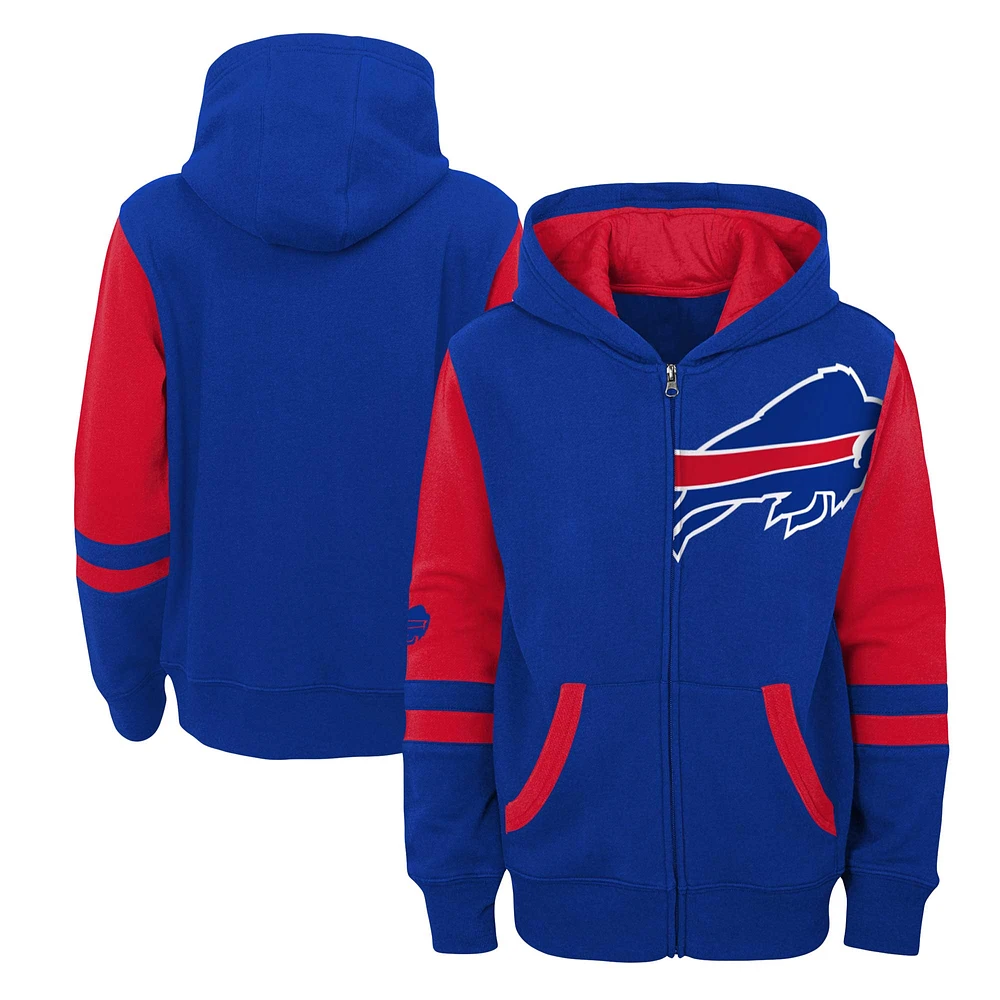 Youth Royal Buffalo Bills Stadium Colorblock Full-Zip Hoodie