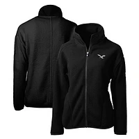 Women's Cutter & Buck  Black Philadelphia Eagles Gridiron Classics Logo Cascade Eco Sherpa Full-Zip Fleece Jacket