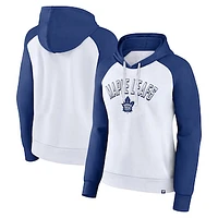 Women's Fanatics Blue/White Toronto Maple Leafs Indispensable Raglan Pullover Hoodie