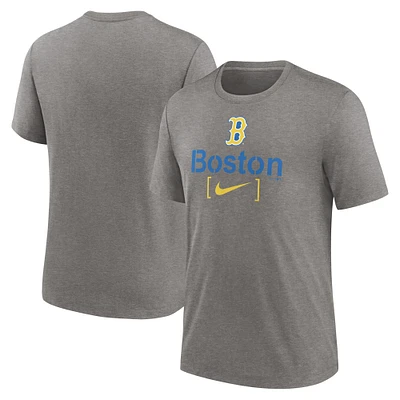 Men's Nike Heather Charcoal Boston Red Sox City Connect Tri-Blend T-Shirt