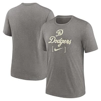 Men's Nike Heather Charcoal Los Angeles Dodgers 2024 City Connect Tri-Blend T-Shirt