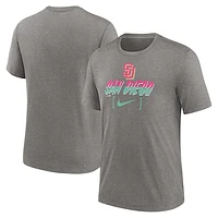 Men's Nike Heather Charcoal San Diego Padres City Connect Tri-Blend T-Shirt