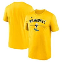 Men's Nike Gold Milwaukee Brewers City Connect Legend Performance T-Shirt