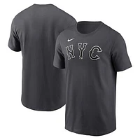 Men's Nike  Charcoal New York Mets 2024 City Connect Wordmark T-Shirt