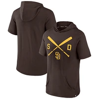 Men's Fanatics Brown San Diego Padres Iconic Rebel Short Sleeve Hooded Top