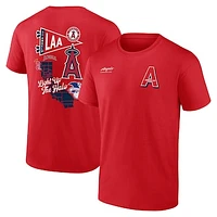 Men's Fanatics Red Los Angeles Angels Split Zone T-Shirt