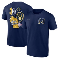 Men's Fanatics Navy Milwaukee Brewers Split Zone T-Shirt