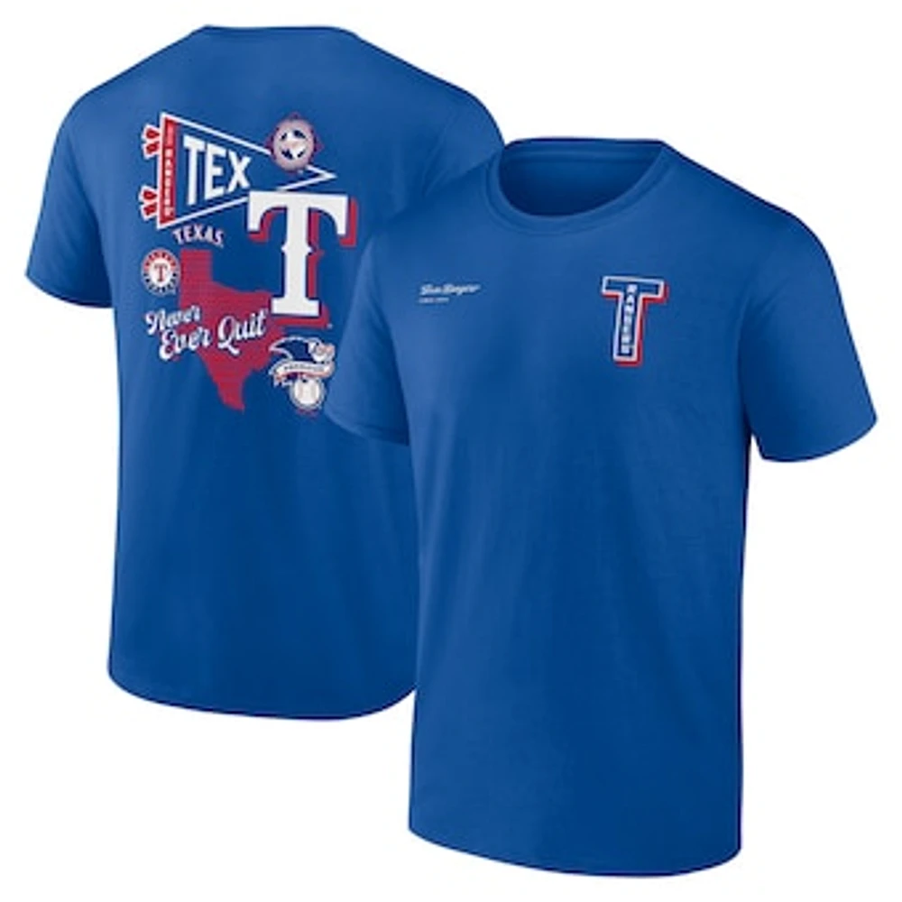 Men's Fanatics Royal Texas Rangers Split Zone T-Shirt