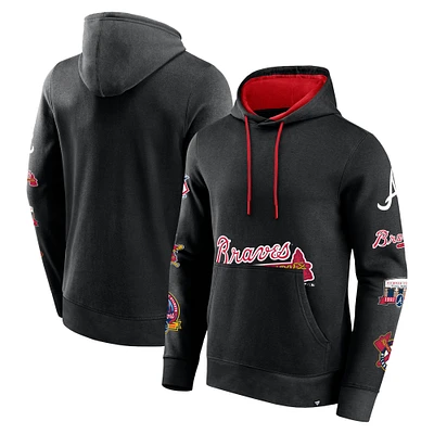 Men's Fanatics Black Atlanta Braves Wild Winner Pullover Hoodie