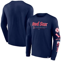 Men's Fanatics Navy Boston Red Sox Strike the Goal Long Sleeve T-Shirt