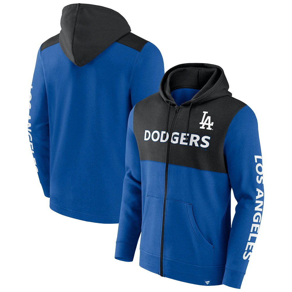 Men's Fanatics Royal/Black Los Angeles Dodgers Ace Hoodie Full-Zip Sweatshirt