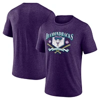 Men's Fanatics Heather Purple Arizona Diamondbacks Home Team Tri-Blend T-Shirt