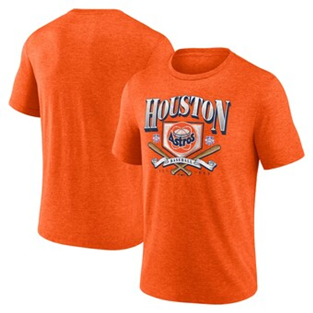 Men's Fanatics Heather Orange Houston Astros Home Team Tri-Blend T-Shirt