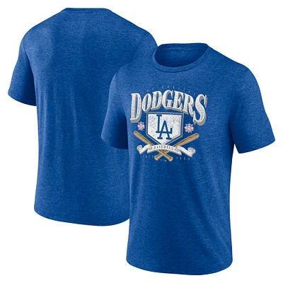 Men's Fanatics Heather Royal Los Angeles Dodgers Home Team Tri-Blend T-Shirt