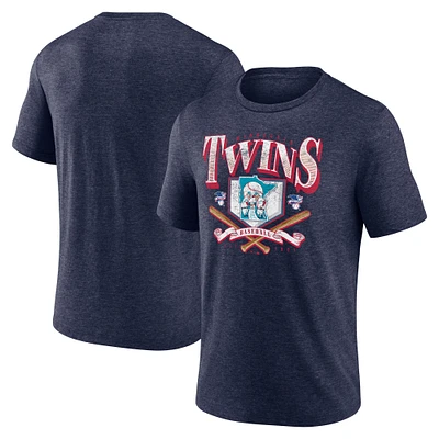 Men's Fanatics Heather Navy Minnesota Twins Home Team Tri-Blend T-Shirt