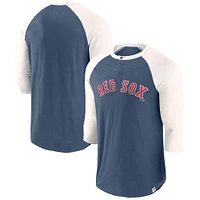 Men's Fanatics Navy/Cream Boston Red Sox Historical Win 3/4-Sleeve Henley T-Shirt