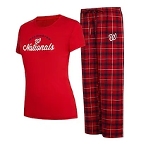 Women's Concepts Sport Red/Navy Washington Nationals Arctic Top & Flannel Pants Sleep Set