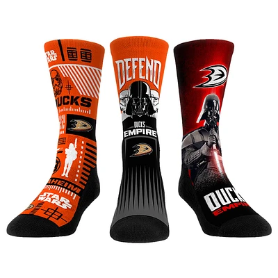 Unisex Rock Em Socks Darth Vader & Stormtrooper Anaheim Ducks Star Wars Three-Pack Crew Set