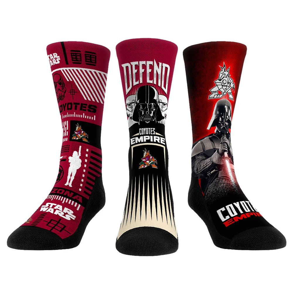 Unisex Rock Em Socks Darth Vader & Stormtrooper Arizona Coyotes Star Wars Three-Pack Crew Set