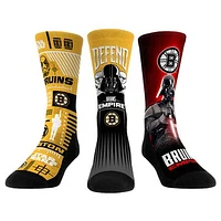 Unisex Rock Em Socks Darth Vader & Stormtrooper Boston Bruins Star Wars Three-Pack Crew Set